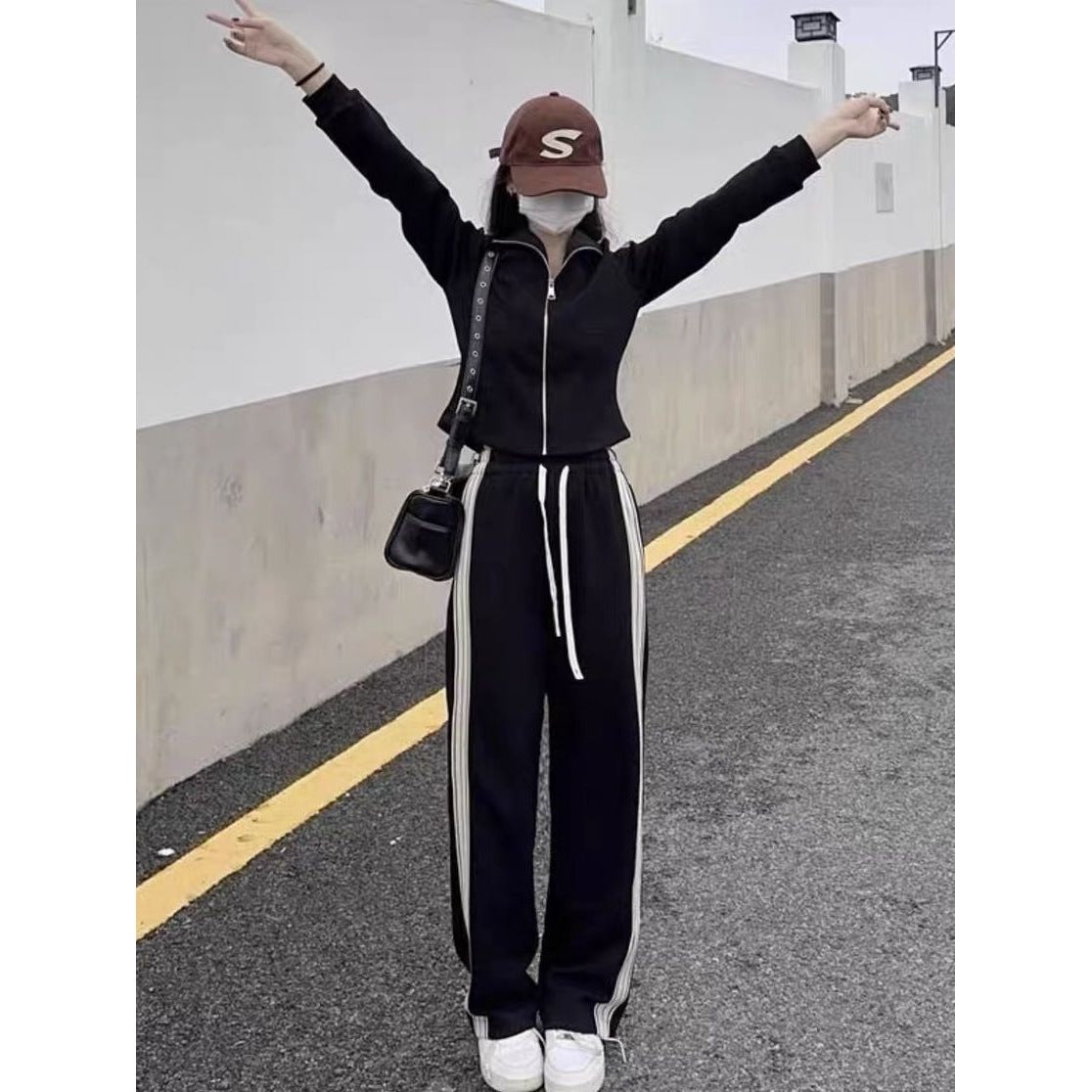 Women's Loose Short Jacket Fashion Casual Two-piece Set