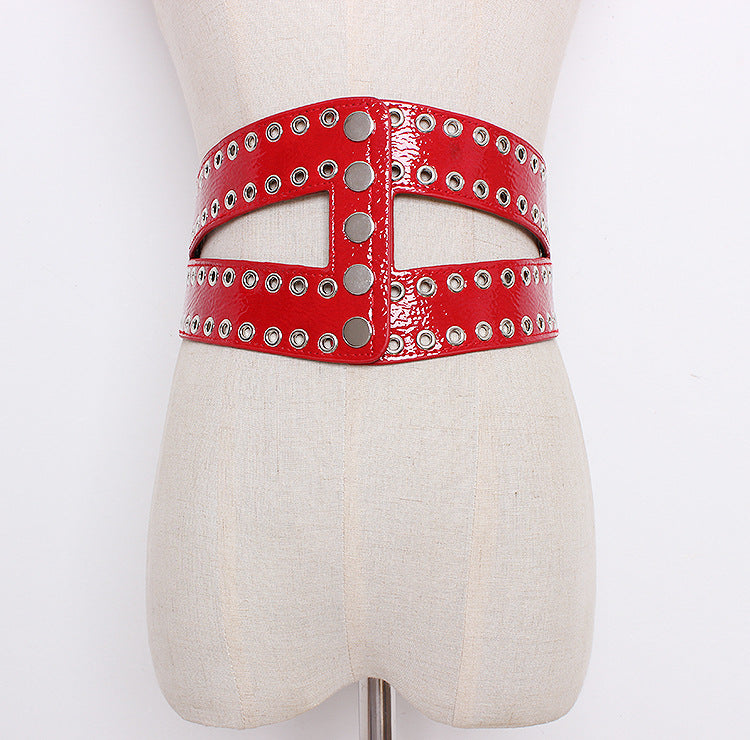 Flowing Eye Rivet Elastic Elastic Waistband Female Decoration