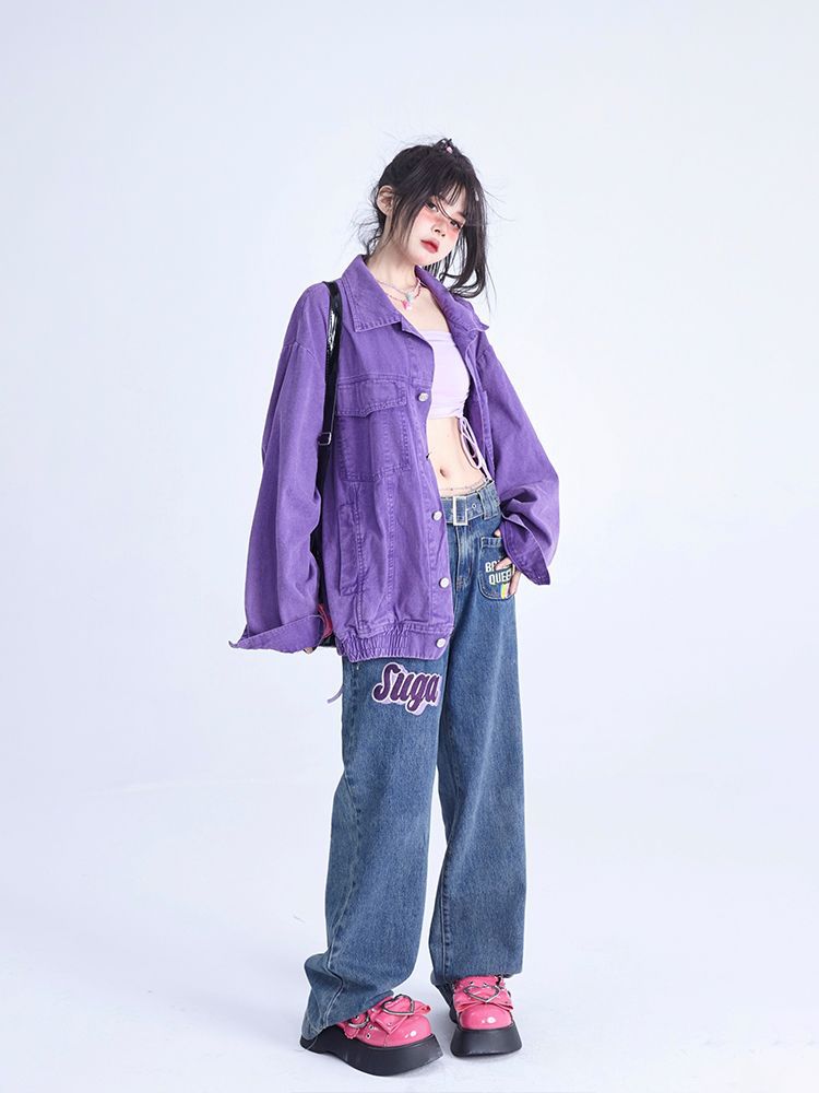 Spicy Girls Straight Leg Jeans Women's Loose Fit