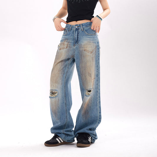 Women's American-style Retro Fashion And Personalized Jeans