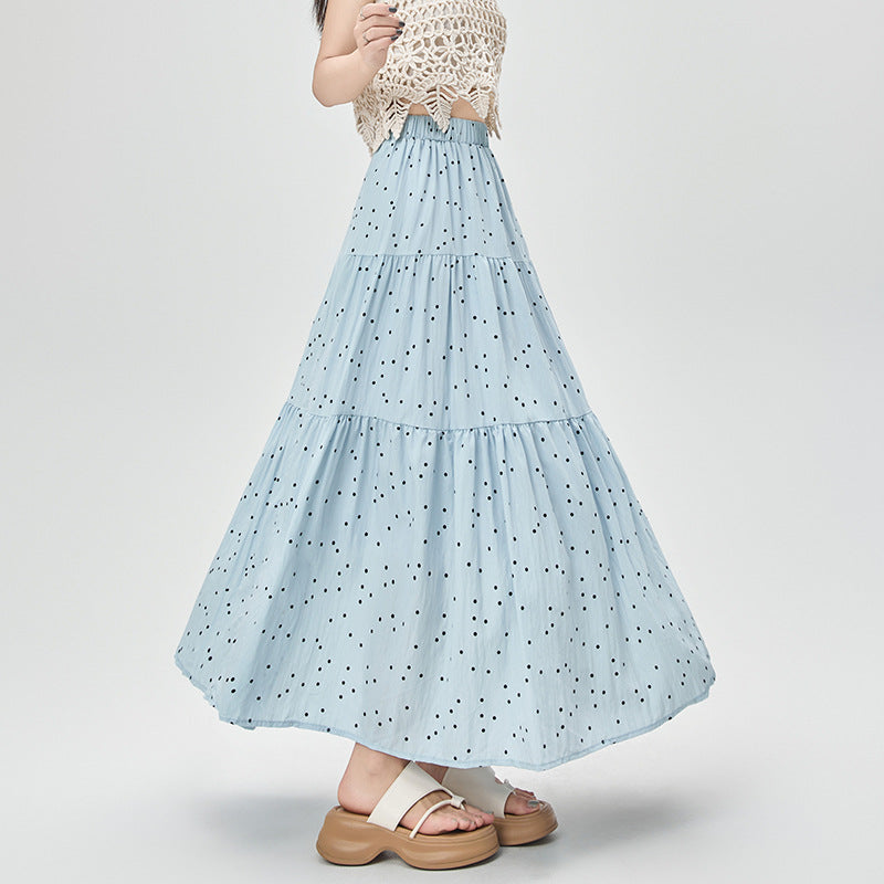Polka Dot Stitching Skirt Women's Summer