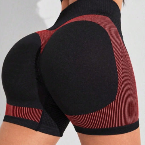 Sømløse sportsshorts til kvinder med ferskenformende høj talje