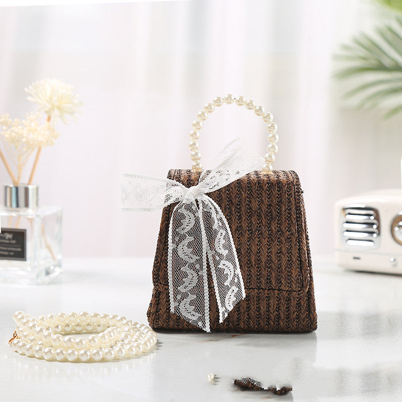 Summertime New Fund Is Relaxed Bowknot Straw Makes Up A Bag