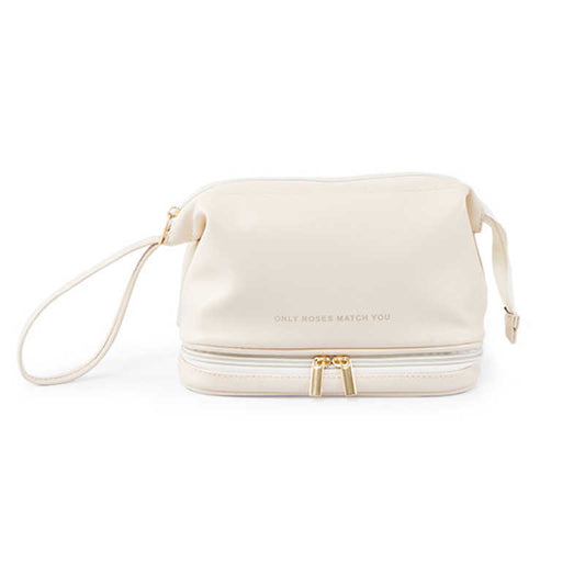 Cloud Double Layer Cosmetic Female Portable Buggy Bag