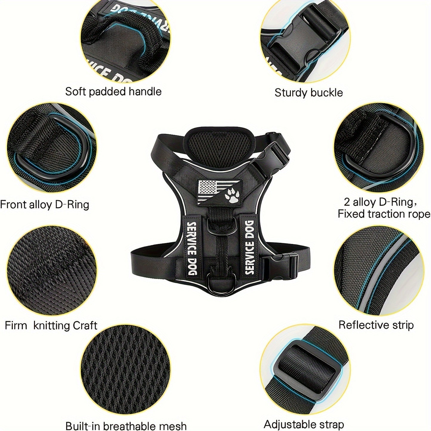 Large Dog Tactical Chest Strap Vest