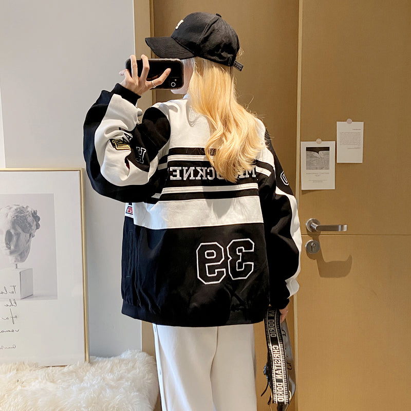 Women's Motorcycle Jacket Loose Baseball Uniform