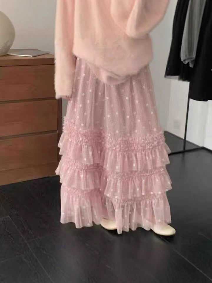 Sweet-style High-waisted Skirt For Dates