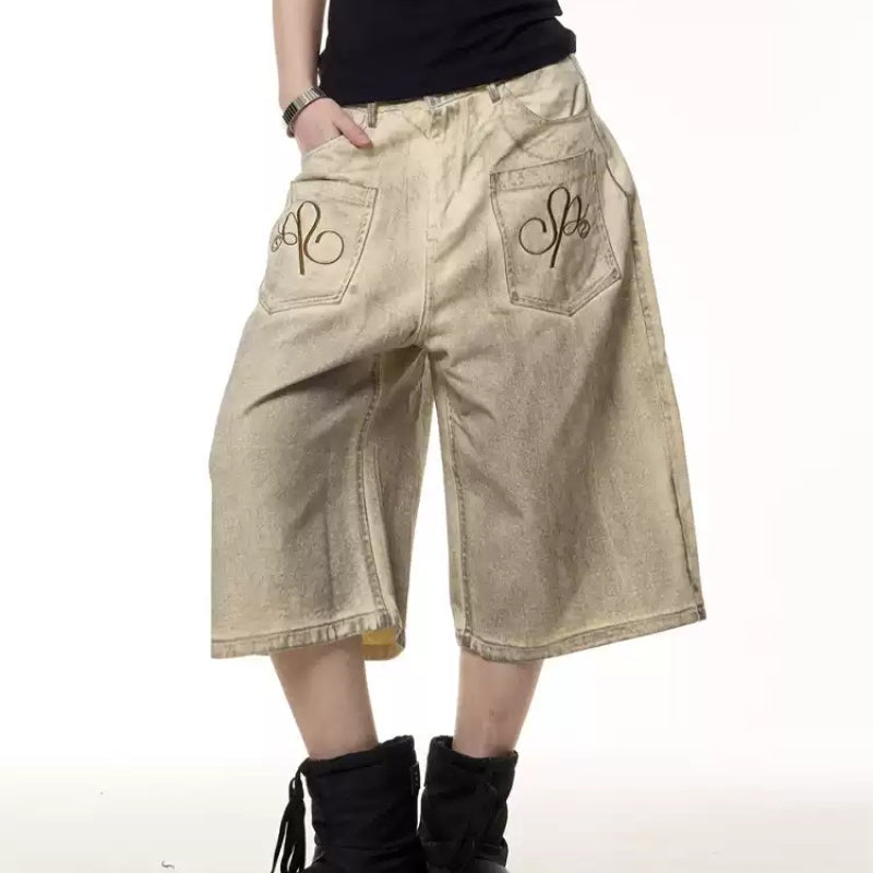 Retro Dirty Dyed Inside-out Wear Jeans Loose Washed-out