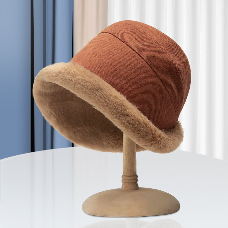 Women's Autumn And Winter Wild Fleece-lined Thickened Bucket Hat