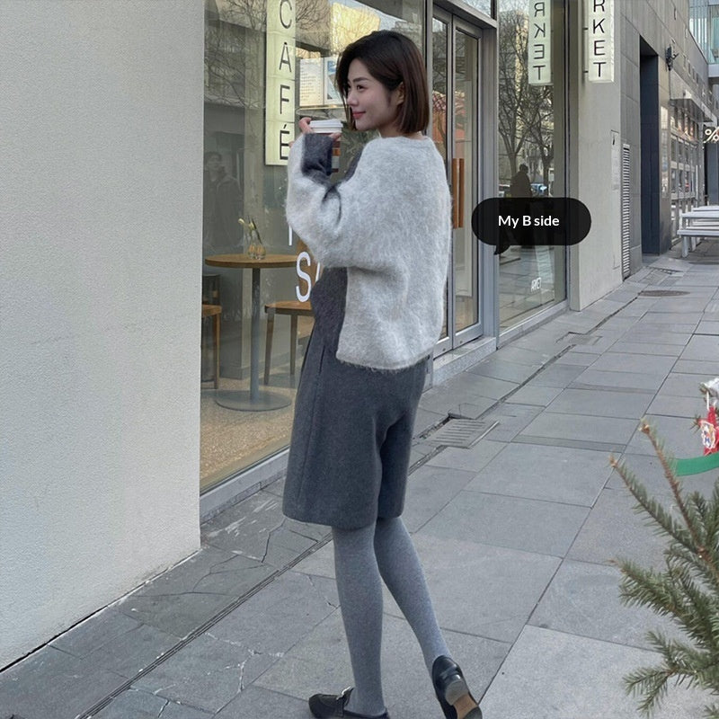 Outerwear High-Waisted Wool Cropped Trousers