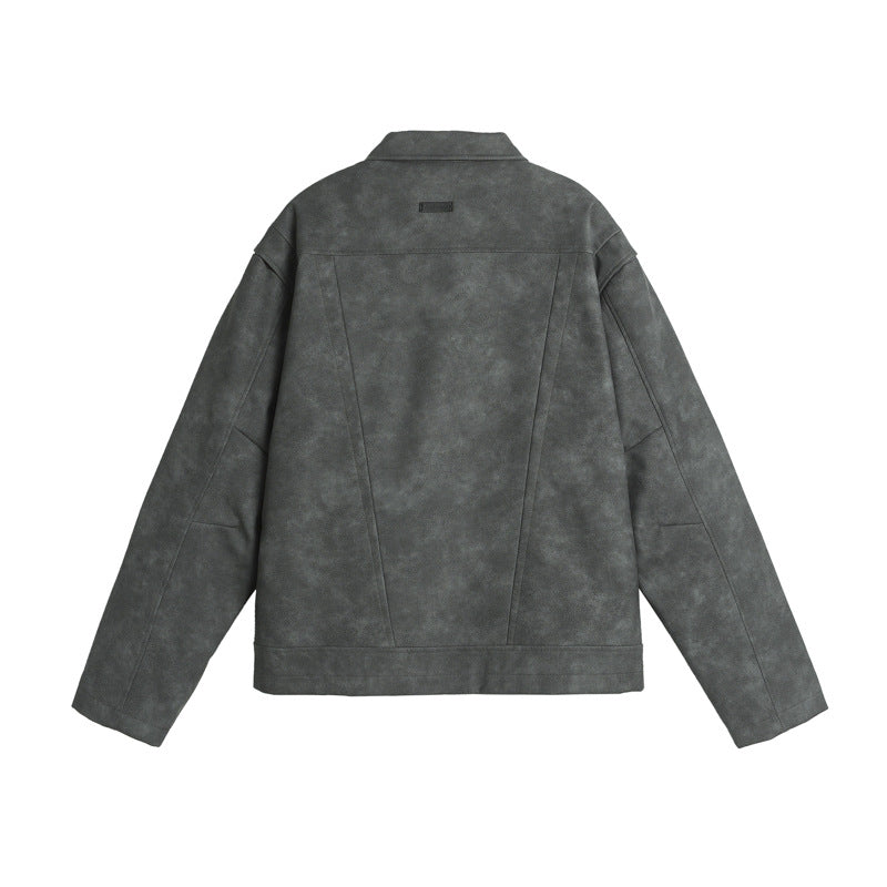 Men's Short Casual Leather Clothing Jacket