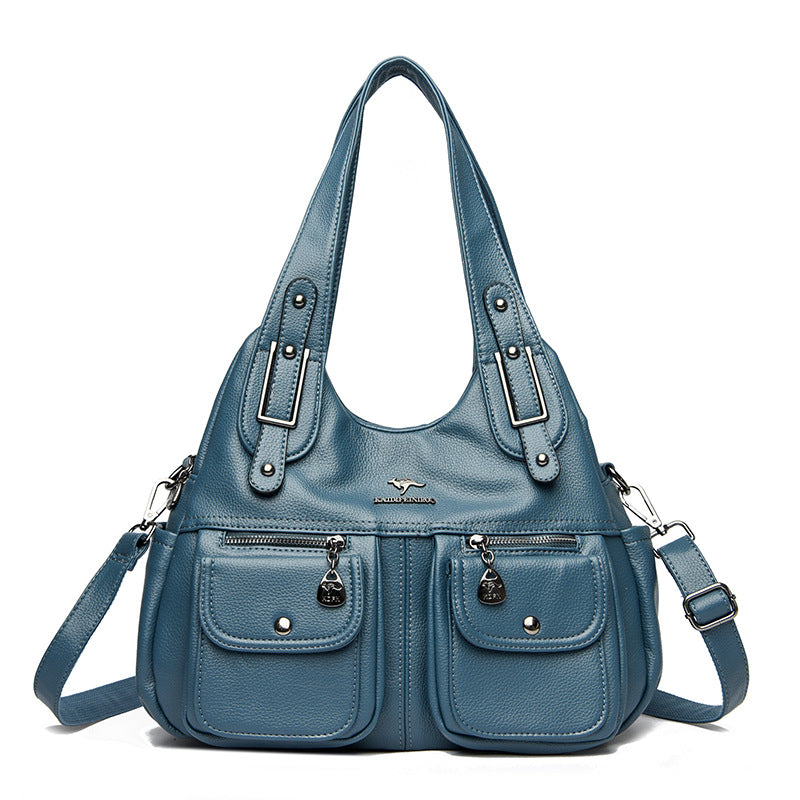 Middle-aged Mom Solid Color Crossbody Handbag