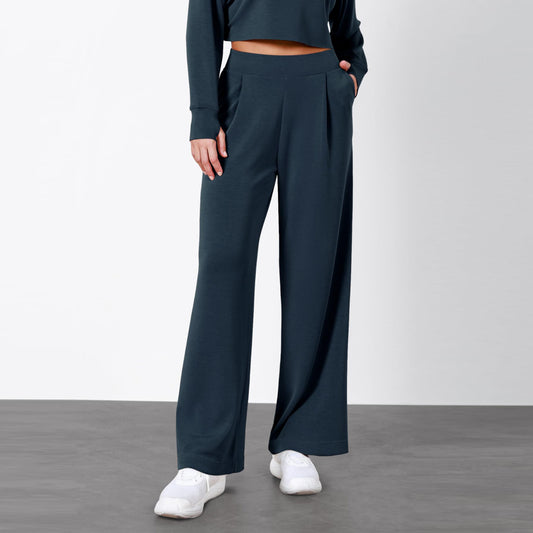 Simple High Waist Female Drooping Straight Pants