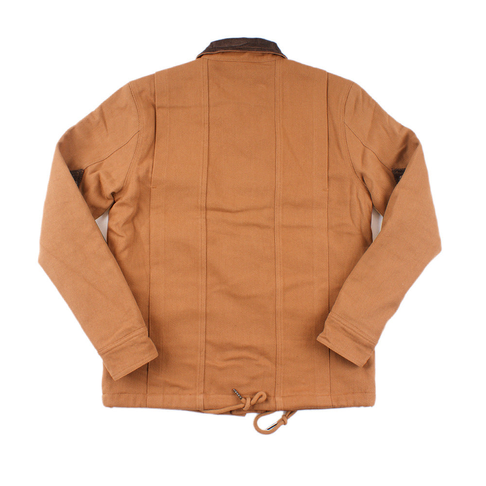 Men's Velvet Stand Collar-pocket Thick Jacket