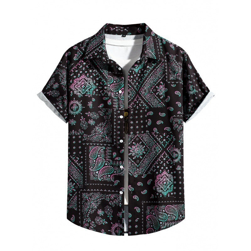 Men's Casual Short Sleeve Loose Beach Shirt