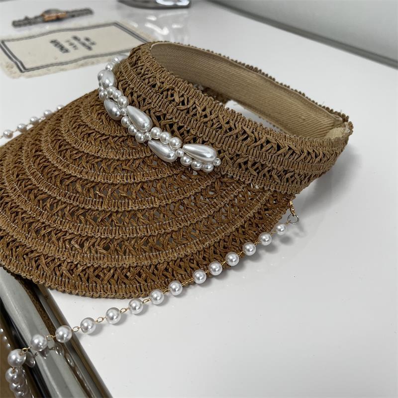 Handmade Pearl Chain Topless Hat Crossbody Outdoor