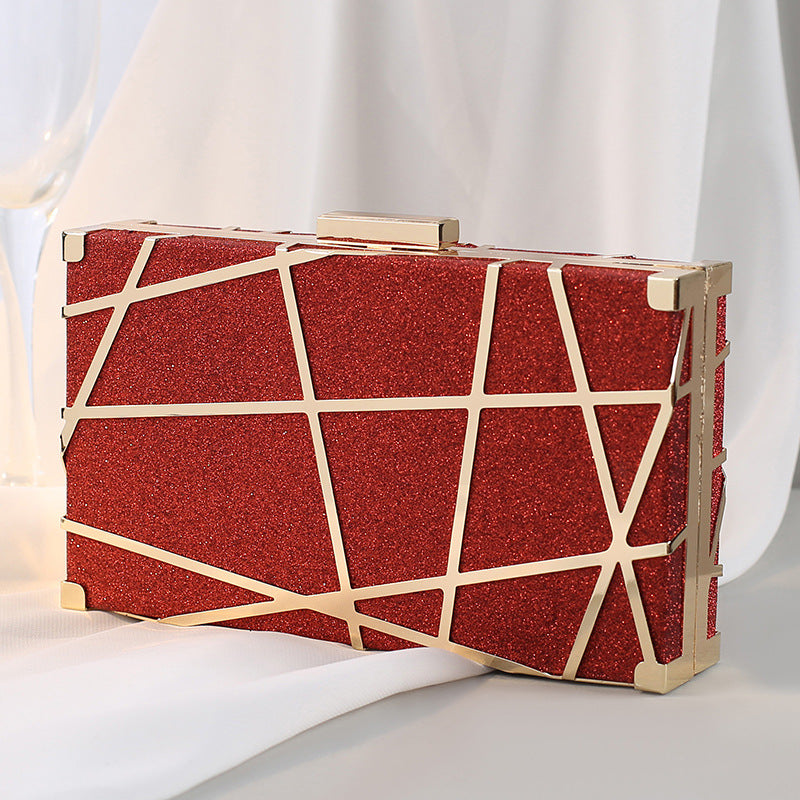 Metal Dinner Bag Diagonal Span Women's Hand Female Small