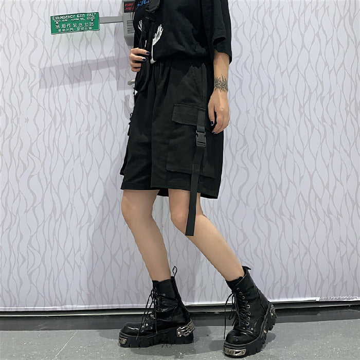 Women's Fashion Black Wide Leg Pants Summer Overalls