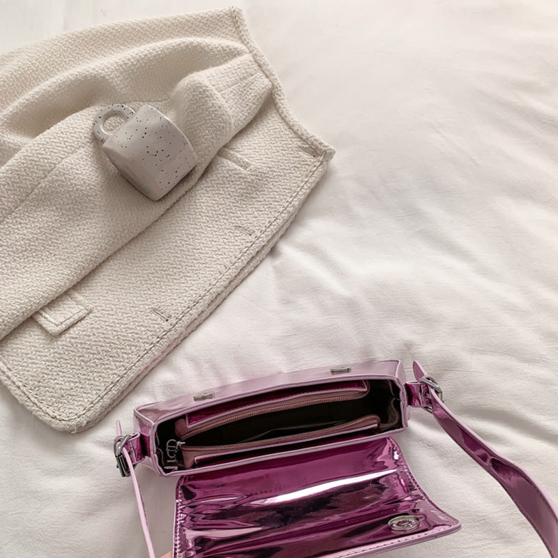 Women's Fashion Patent Leather Glossy Single Shoulder Crossbody Bag