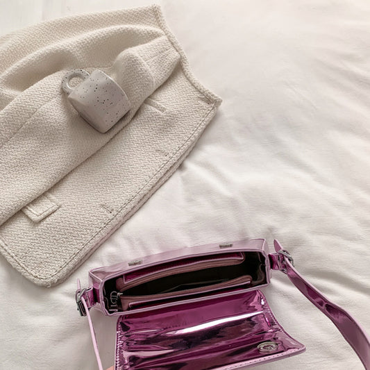 Women's Fashion Patent Leather Glossy Single Shoulder Crossbody Bag