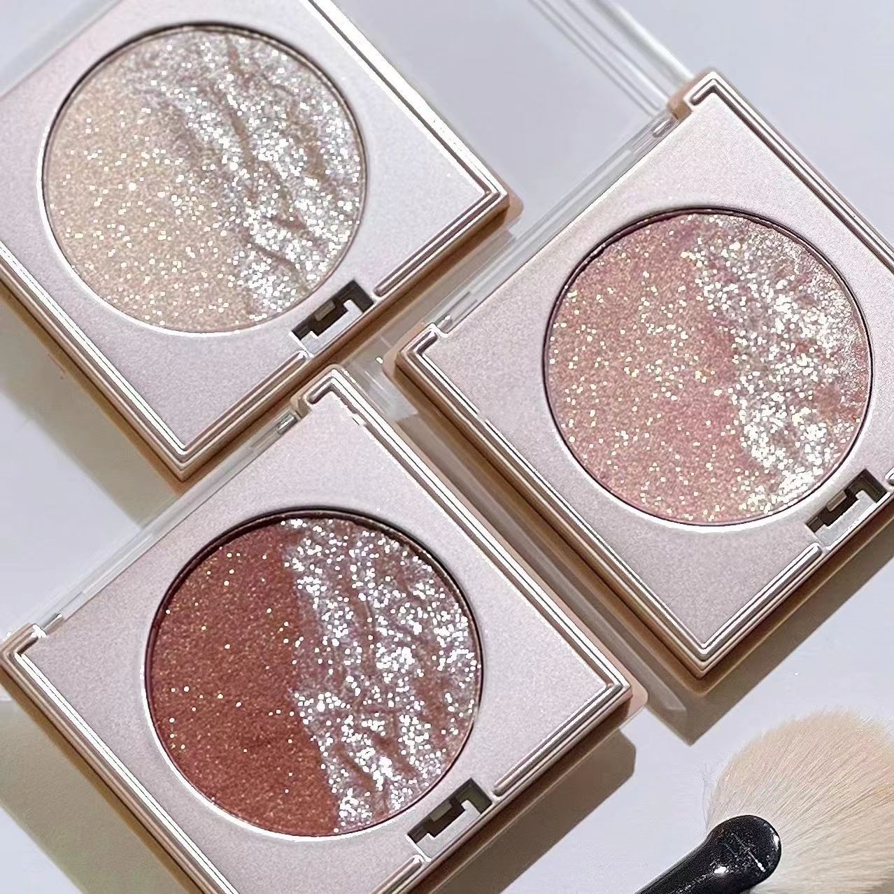Pure Desire For Water Light Fragile Sense Fairy Female Highlight Blush Eye Shadow Three-in-one Double Stitching Highlight