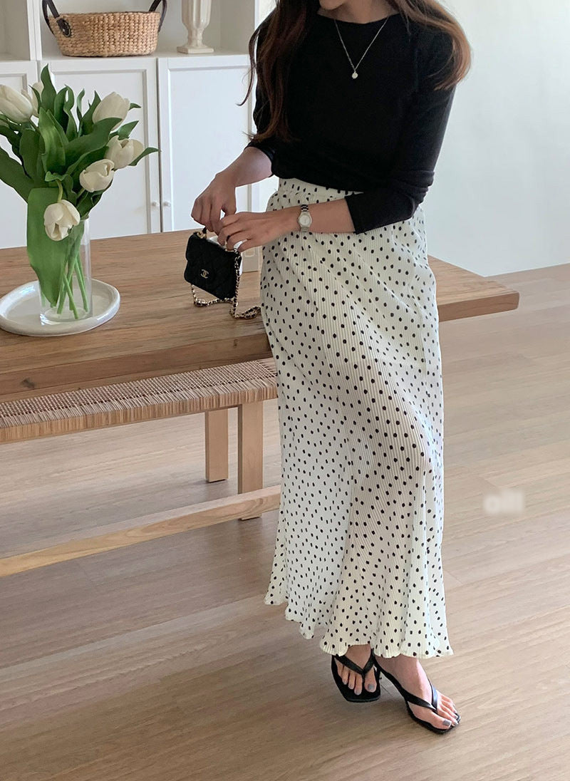 Women's Fashion Pleated Polka Dot Skirt