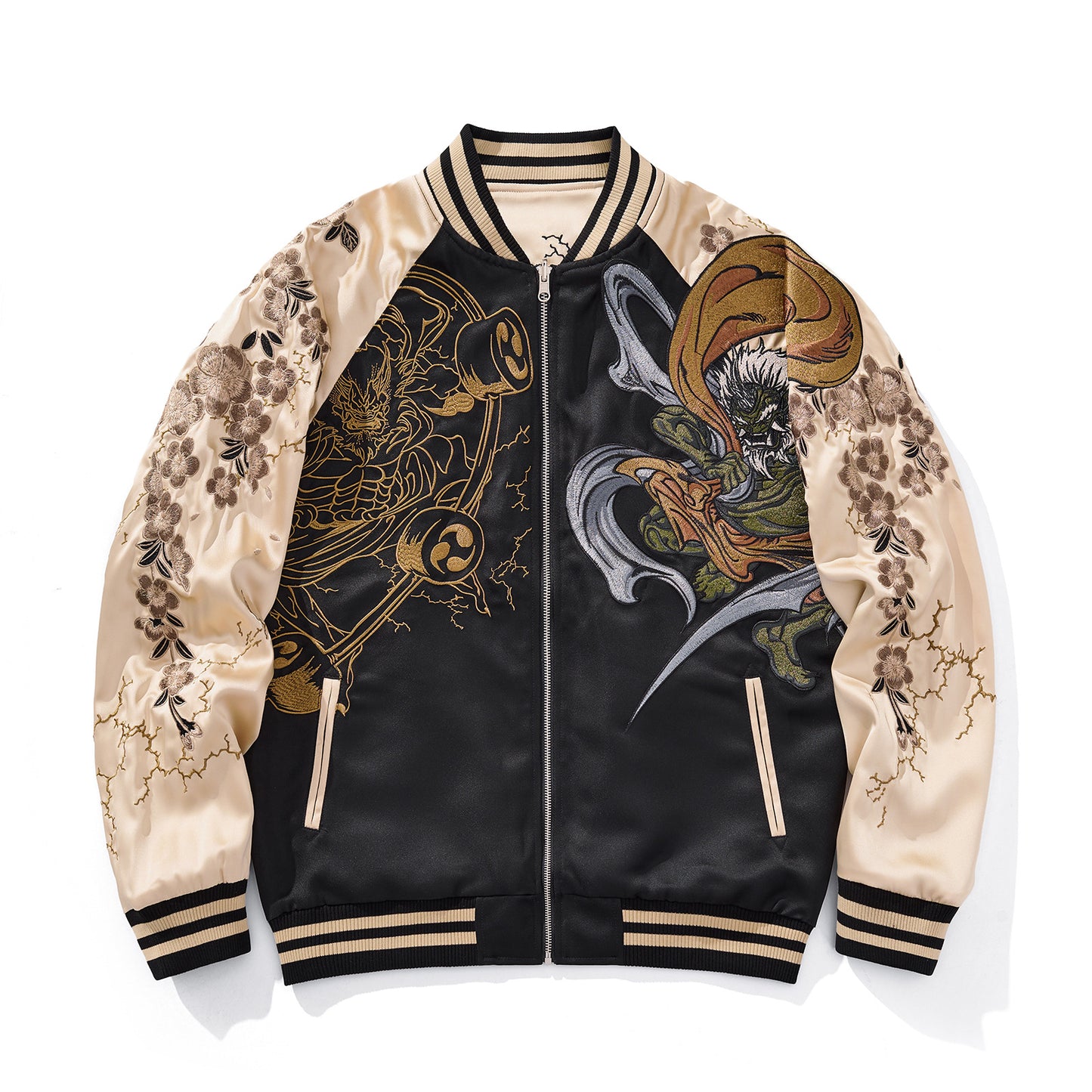 Mens Loose Fit Polyester Embroidered Chinese Style Jacket
