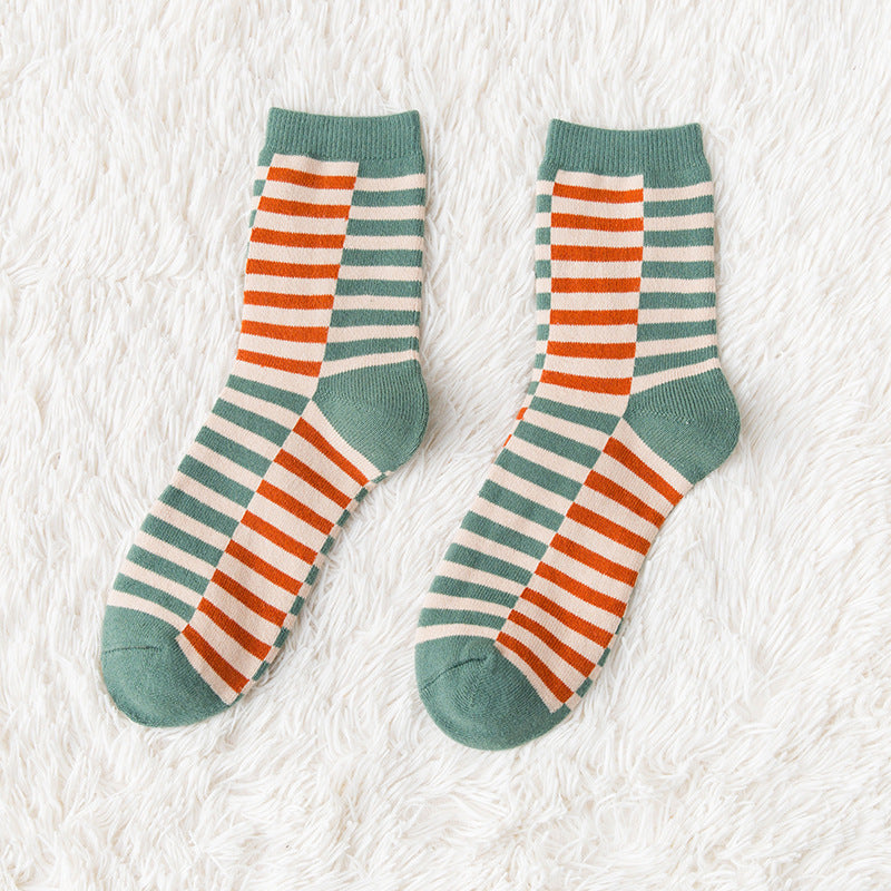 Women's Mid Tube Pure Cotton Fleece Socks