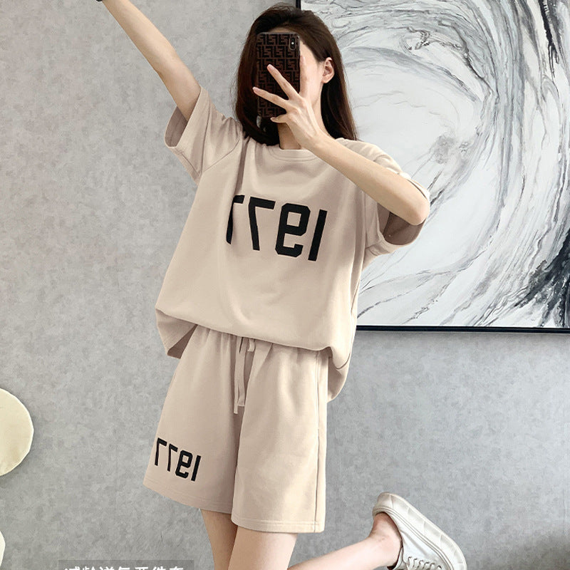 Summer Shorts Sportswear Suit Women's Fashionable Loose Short Sleeve Casual Two-piece Suit
