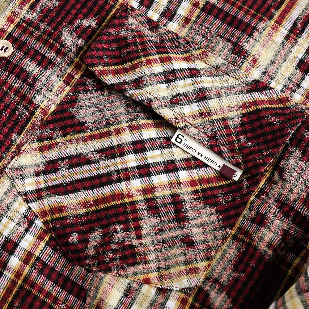 American Retro Plaid Shirt Men's Spring And Autumn Trends