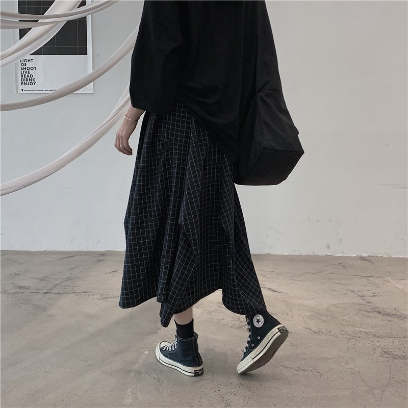 Design Plaid Women Summer Mid-length A- Line Skirt