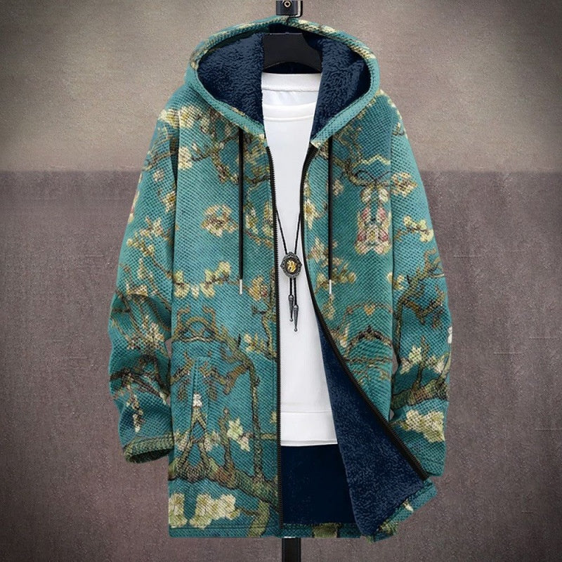 Men's Plush Thick Loose Long Sleeve Coat Cardigan