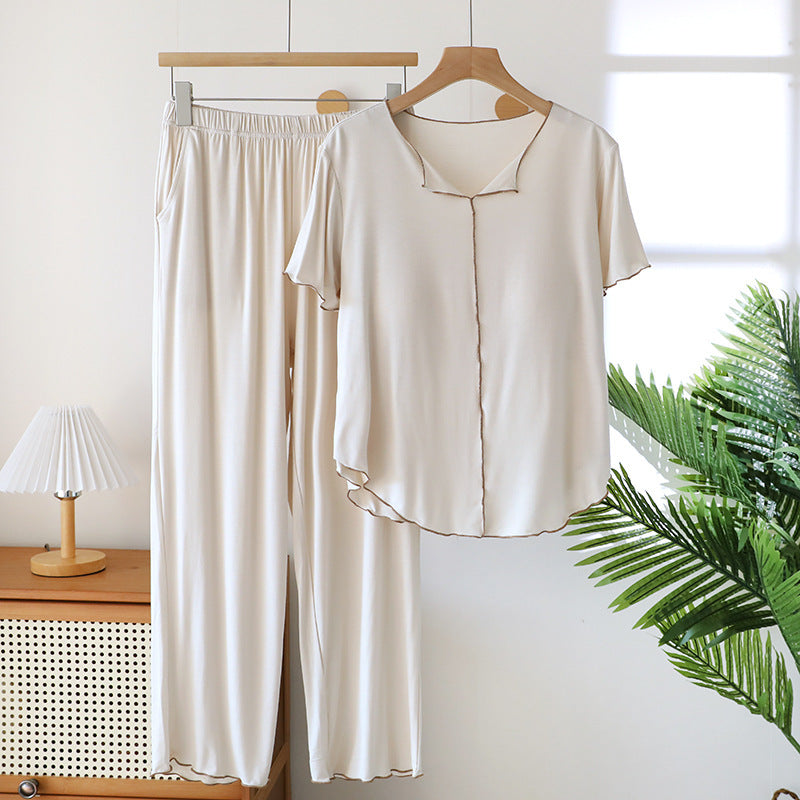 Modal Short-sleeve Pants Set Suitable For Both Home Wear And Outdoor Activities