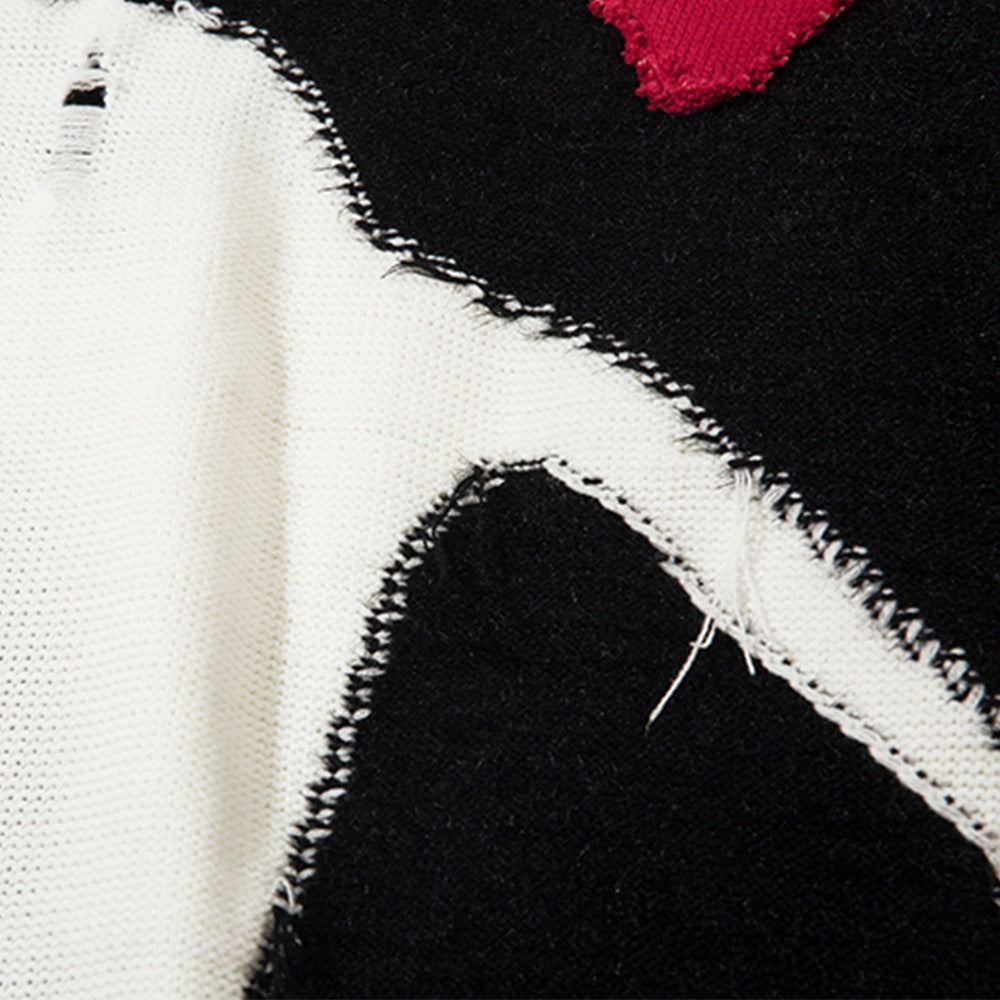 Color Contrast Patchwork Sweater Men's
