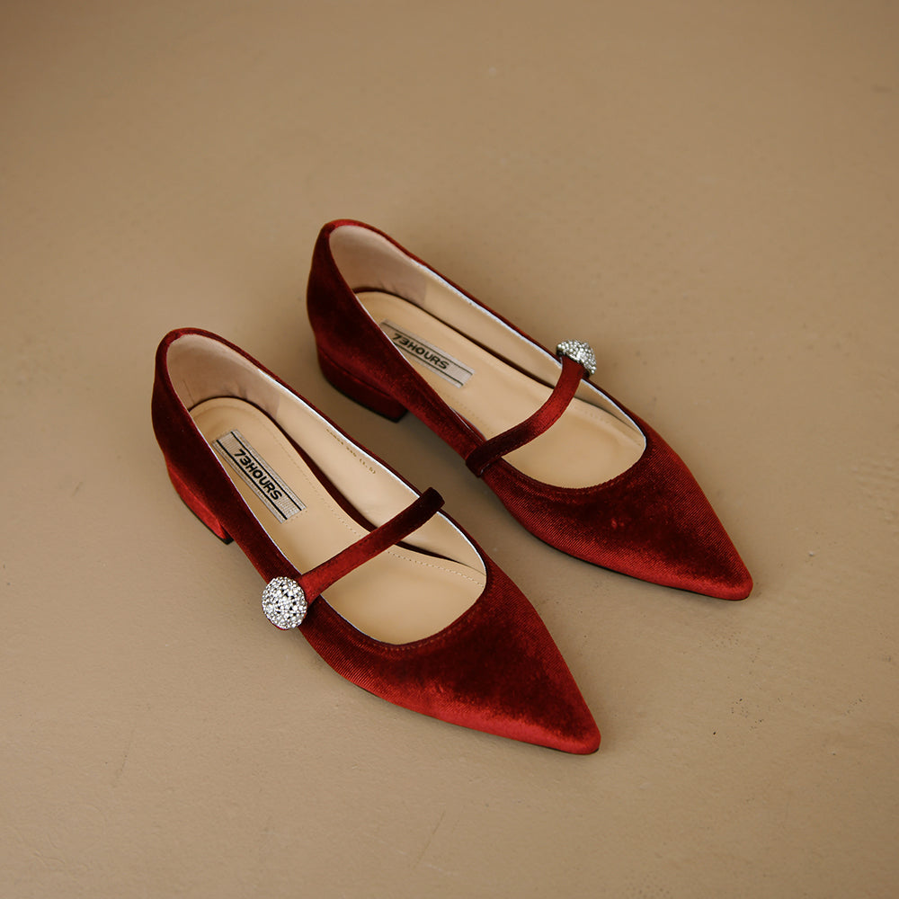 Retro Slip-on Chunky Hæl Lavhælede Mary Janes