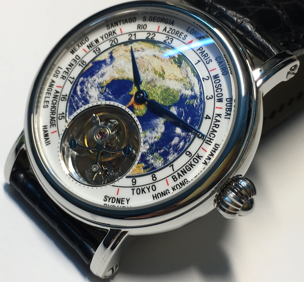 Globe Tourbillon Round Watch Fashion 3D