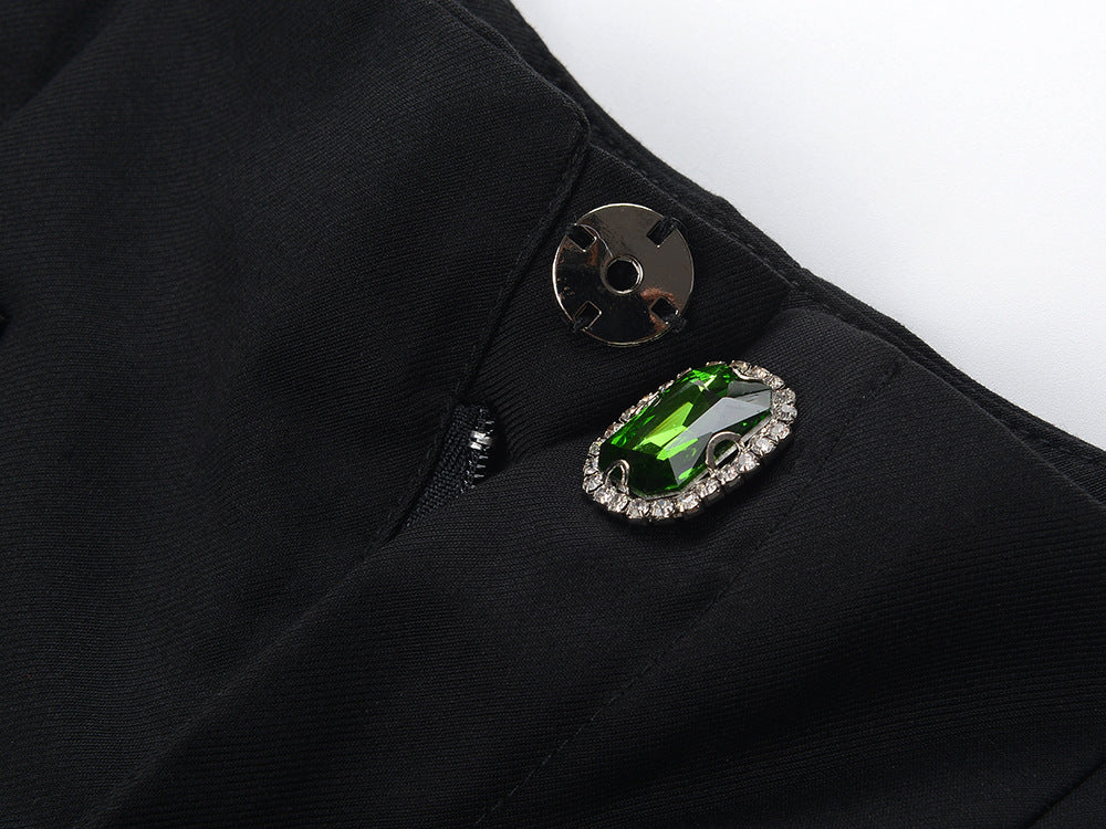 New High Waist Slim Fashion Shorts Decorated With Diamond Bows