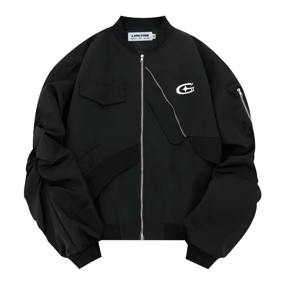 National Fashion Niche Irregular Design Pleated Loose Jacket Coat