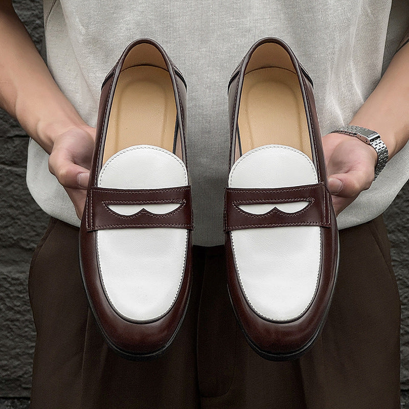 New Stylish All-match Mens Slip-on Casual Leather Shoes