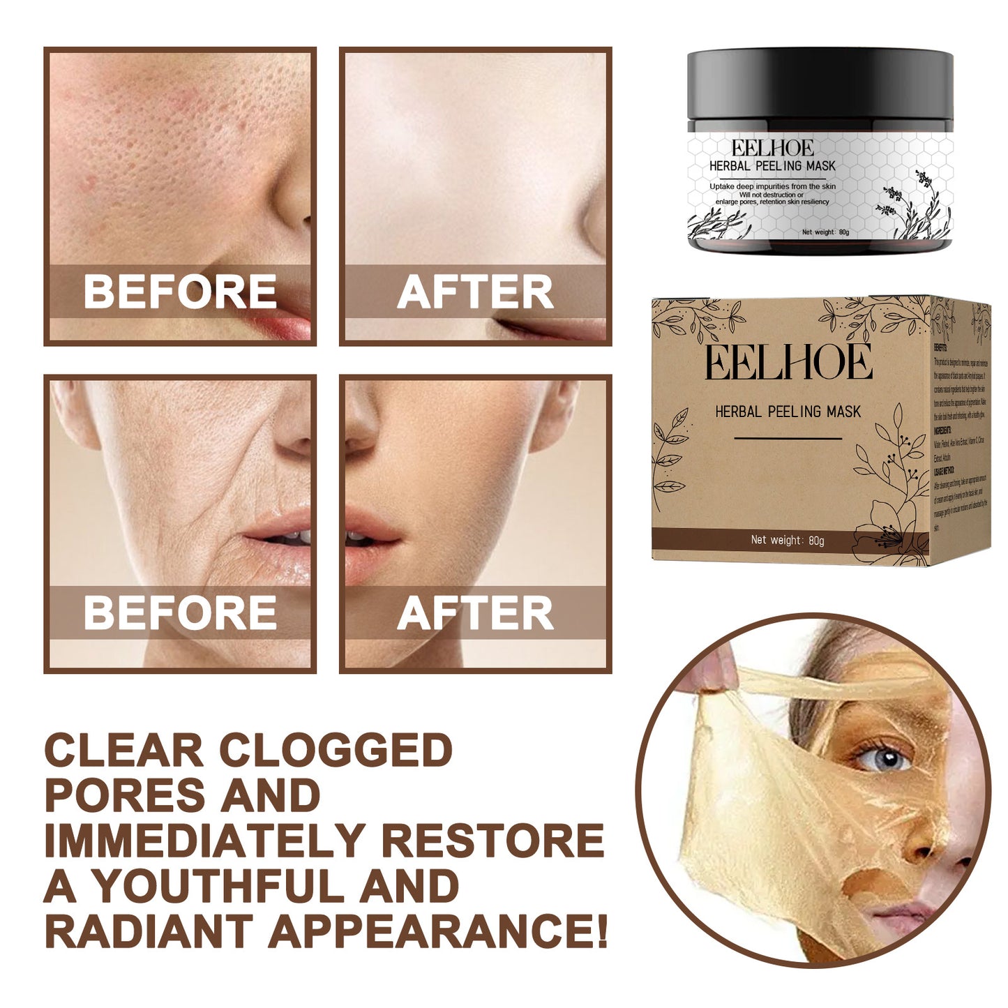 Tear And Pull Deep Cleansing Skin Nose Blackhead Firming Pores Nourishing And Hydrating Facial Mask