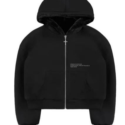 Hooded Hoodie Two Sides Can Wear Vintage Leopard Print Zipper Hoodie
