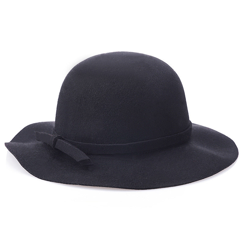 Women's Pure Wool Wave Basin Hat Woolen