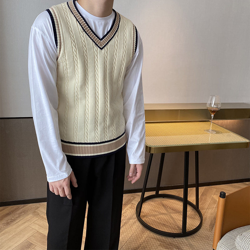 V-neck Sleeveless Vest Sweater Vest
