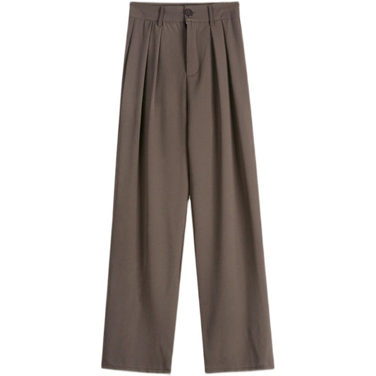 New Loose Straight Wide-leg High Waist Drooping Casual Mopping Texture Pants