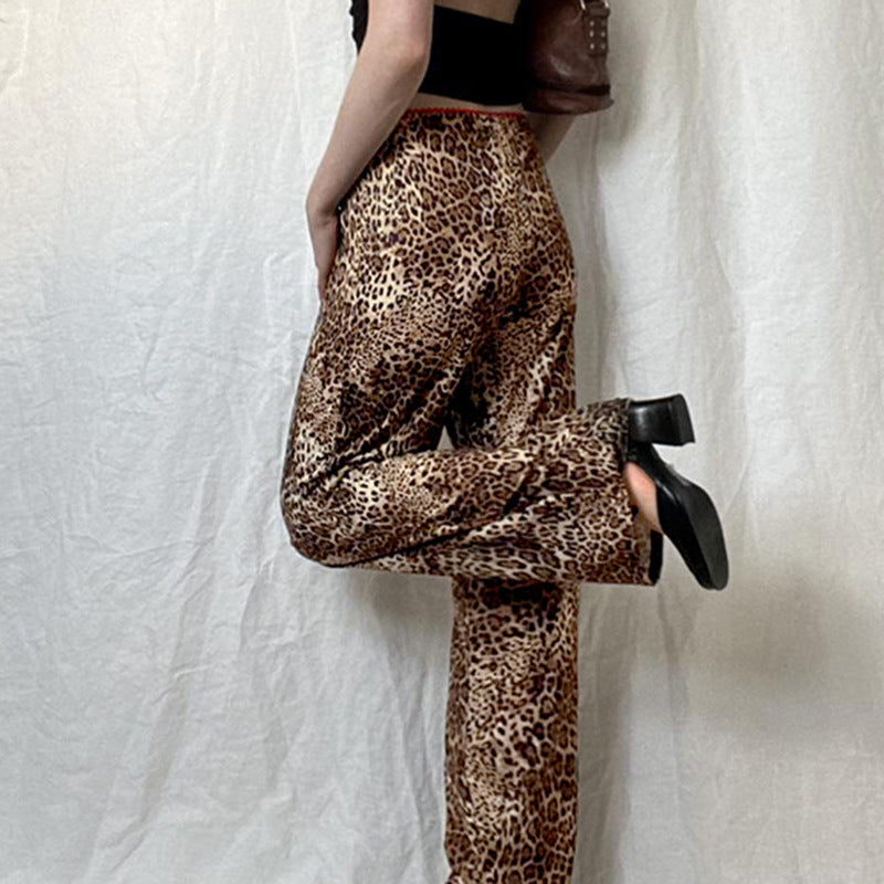 American Vintage Leopard Print Knitted Trousers