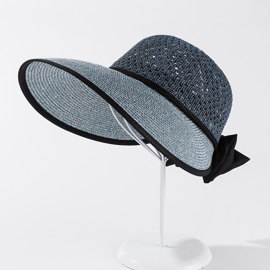 Simple And Casual Bow Tie Face Protection Sun Hat
