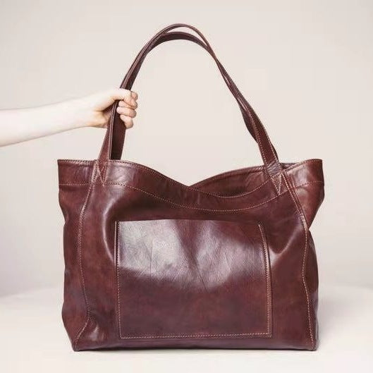 Women's Big Bag Strap Soft Leather Portable Shoulder