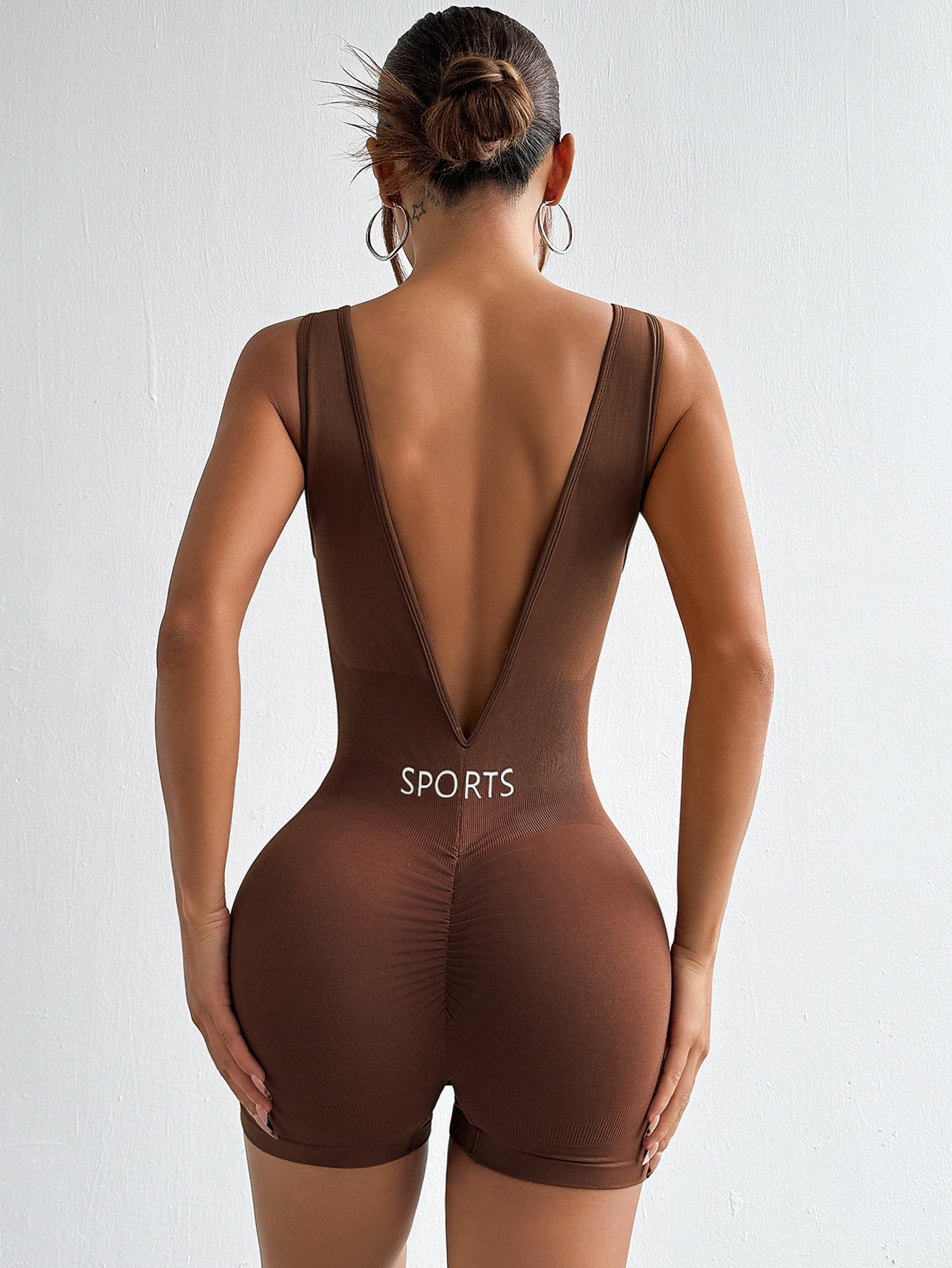 Deep-V Waist Yoga Jumpsuit For Shaping And Fitness