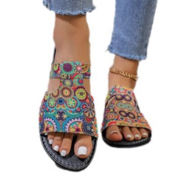 Women's Breathable Multicolor Printing Sandals