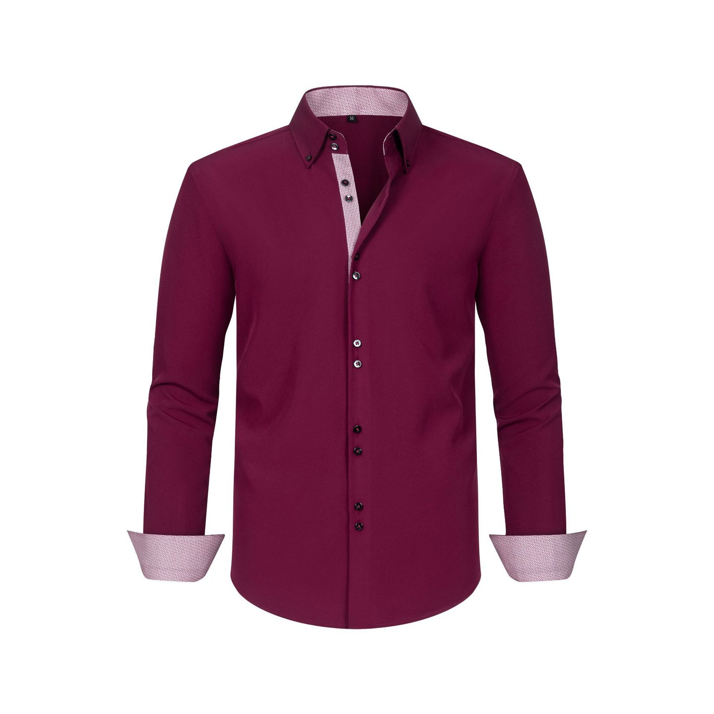 Mens Four-Way Stretch Polka-Dot Colorblock Shirt